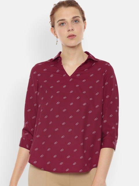 

Van Heusen Woman Burgundy Printed Top