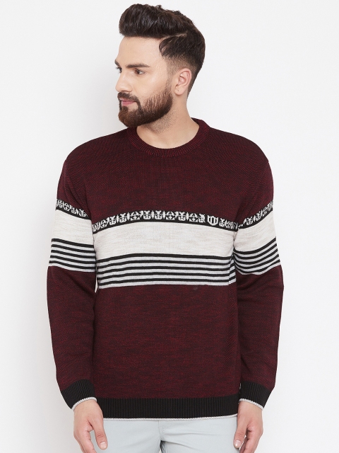 

Duke Men Red & Black Striped Sweater