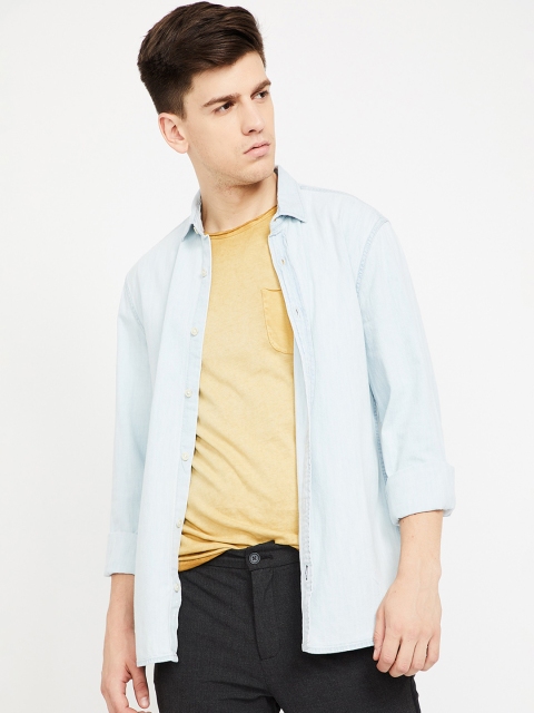 

Forca by Lifestyle Men Blue Slim Fit Solid Casual Shirt