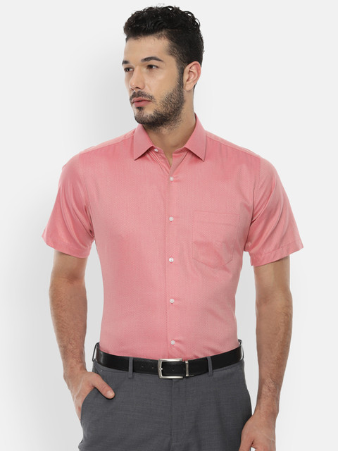 

Van Heusen Men Pink Regular Fit Self Design Formal Shirt