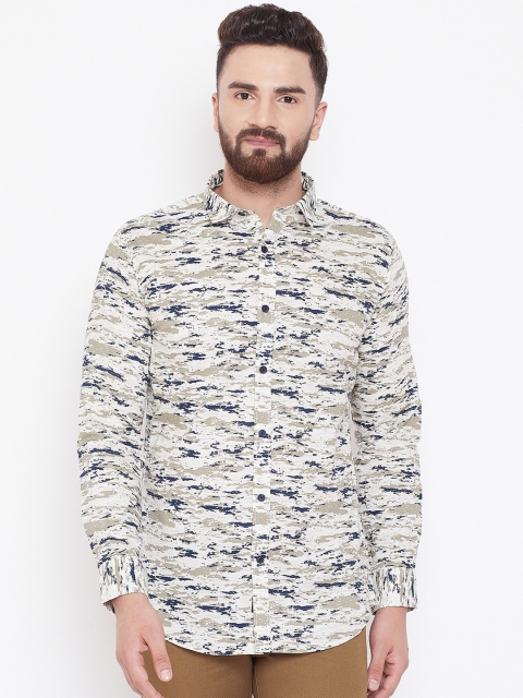 

Duke Men Green & Navy Blue Regular Fit Printed Casual Shirt