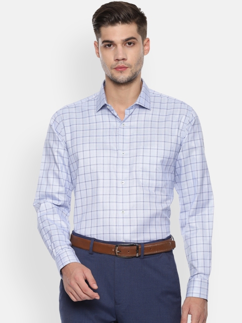 

Van Heusen Men Blue Slim Fit Checked Formal Shirt
