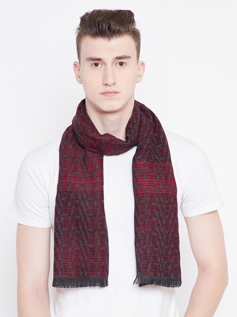 

Alvaro Castagnino Men Maroon & Grey Self-Design Muffler