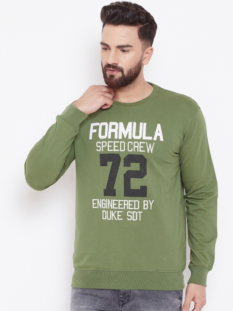 

Duke Men Green Printed Sweatshirt