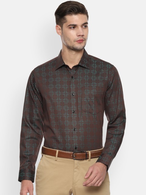 

Van Heusen Men Brown Regular Fit Printed Formal Shirt