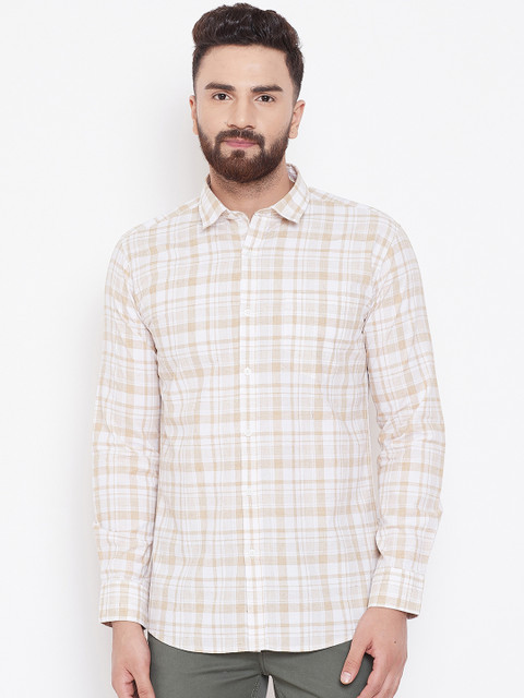 

Duke Men Brown & Off-White Regular Fit Checked Casual Shirt