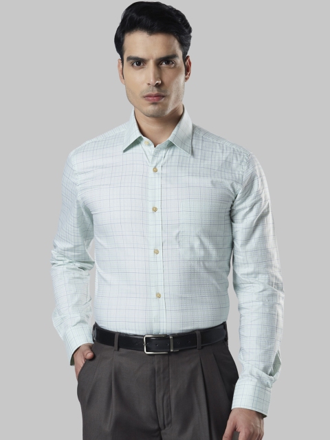 

Raymond Men Green & Blue Regular Fit Checked Formal Shirt