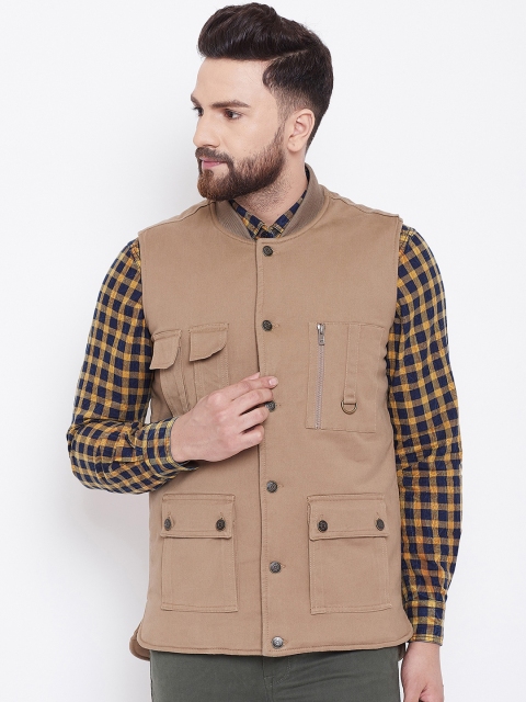 

Canary London Men Khaki Solid Tailored Jacket
