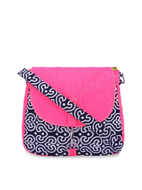 

Vivinkaa Women Pink & Black Printed Sling Bag