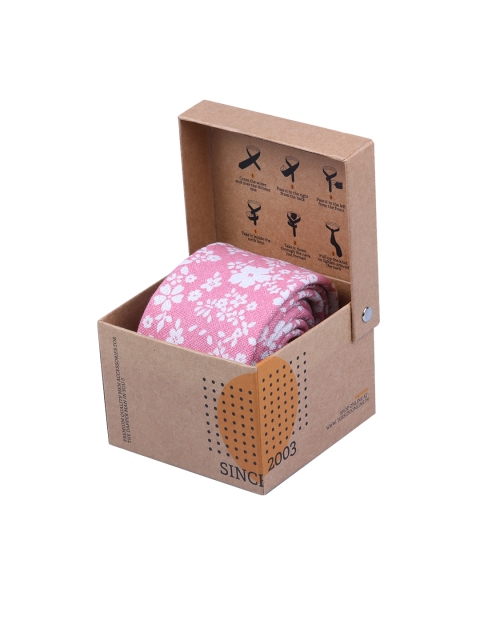 

Tossido Pink Printed Broad Tie