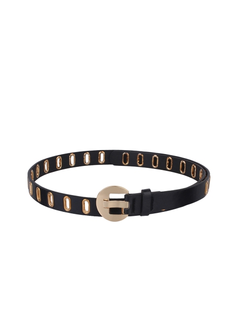 

Swiss Design Women Black Solid Leather Belt