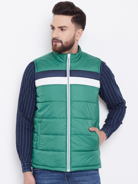 

Canary London Men Green Colourblocked Padded Jacket