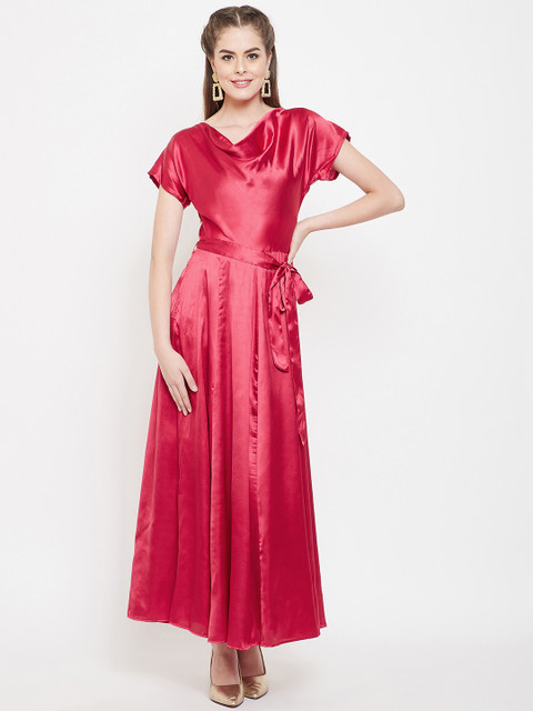 

PANIT Women Solid Rose Maxi Dress