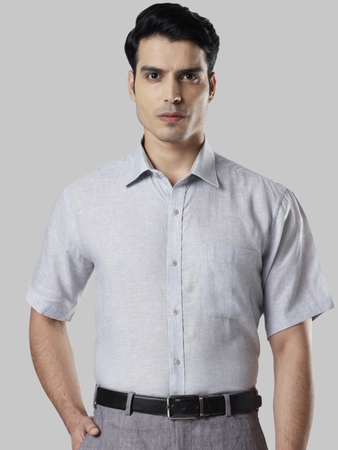 

Raymond Men Grey Regular Fit Solid Linen Formal Shirt