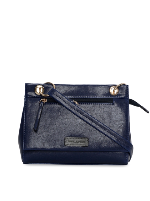 

David Jones Navy Blue Solid Sling Bag