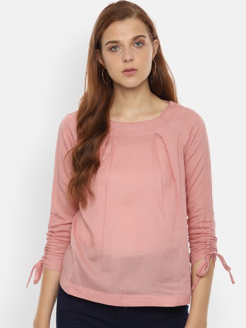 

Van Heusen Woman Pink Solid Pure Cotton Top