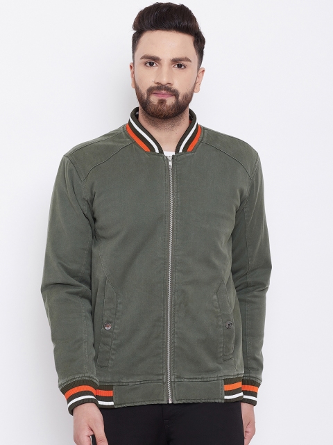 

Canary London Men Olive Green Solid Bomber