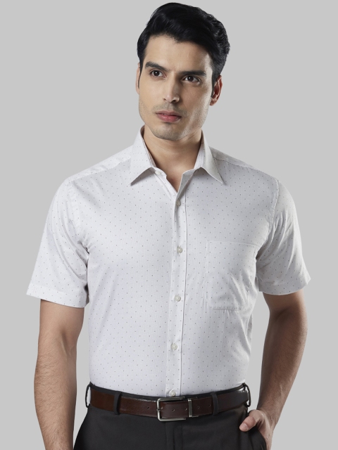 

Raymond Men White & Brown Regular Fit Printed Formal Shirt