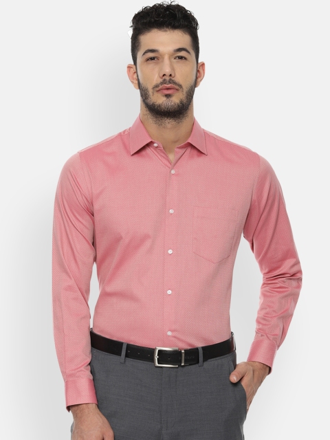 

Van Heusen Men Pink Self Design Formal Shirt