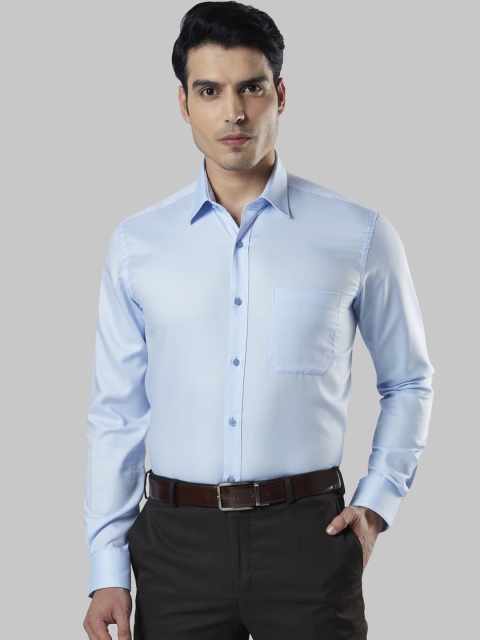 

Raymond Men Blue Regular Fit Self Design Formal Shirt