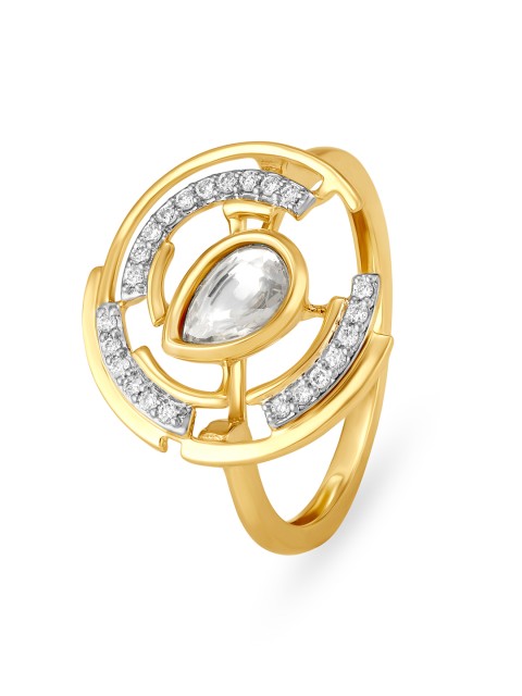 

Mia by Tanishq 14KT Gold Ring for Women in Circular-Shape with Pear-Cut Diamond