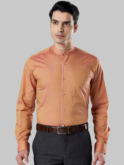 

Raymond Men Brown Regular Fit Solid Party Shirt