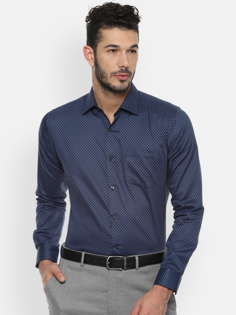 

Van Heusen Men Navy Blue Slim Fit Printed Formal Shirt