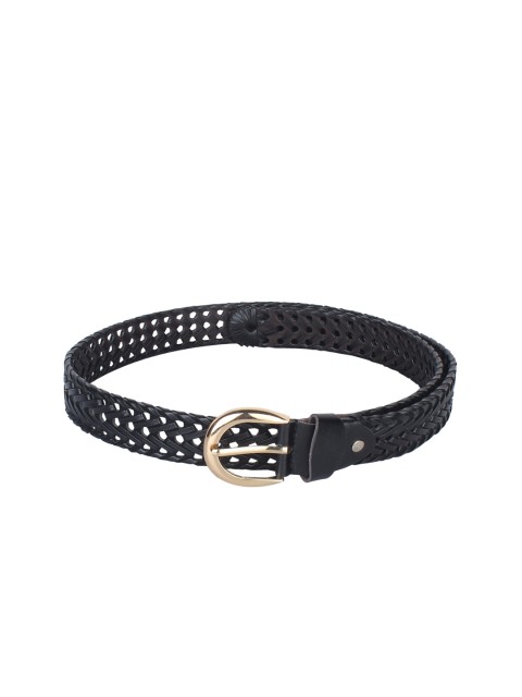 

Swiss Design Men Black Textured Leather Belt