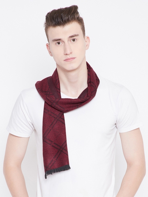 

Alvaro Castagnino Men Maroon Checked Muffler