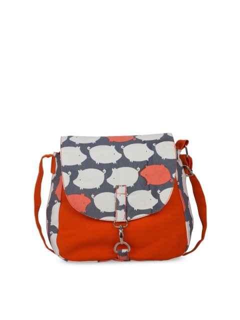 Vivinkaa Women Orange Printed Sling Bag