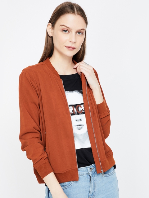 

Bossini Women Rust Brown Solid Jacket