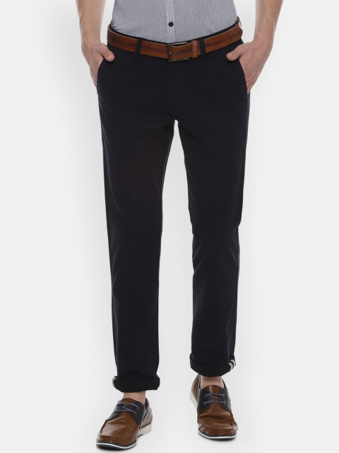 

Van Heusen Sport Men Navy Blue Slim Fit Solid Regular Trousers
