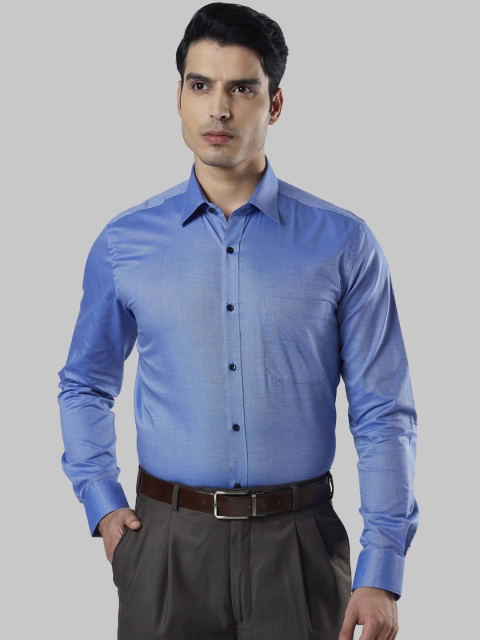 

Raymond Men Blue Regular Fit Self Design Formal Shirt