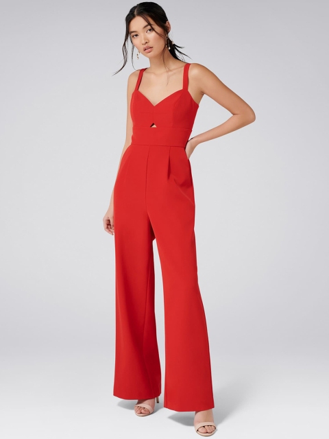 

Forever New Women Red Solid Basic Jumpsuit