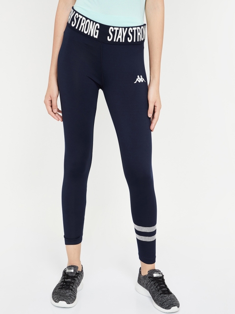 

Kappa Women Navy Blue Solid Tights