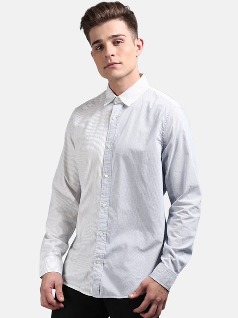 

GAP Men Blue & White Pattern Poplin Shirt In Stretch