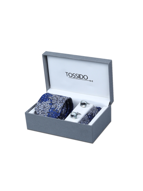 

Tossido Men Blue & Silver-Toned Accessory Gift Set