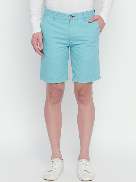

Urban Ranger by pantaloons Men Sea Green Solid Slim Fit Regular Shorts