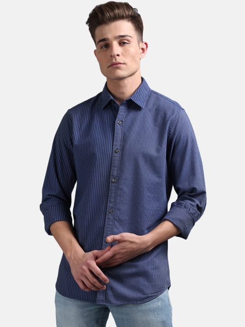 

GAP Blue Plaid Oxford Shirt In Stretch