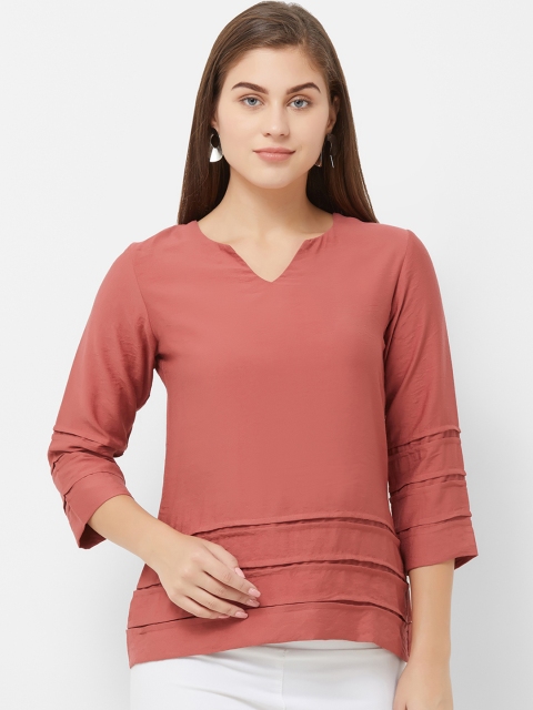 

Soie Women Peach-Coloured Solid Top