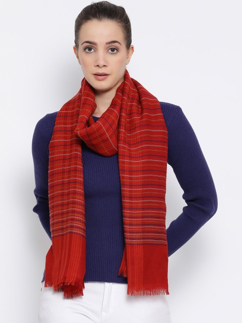 

SHINGORA Women Maroon & Black Woven Design Stole