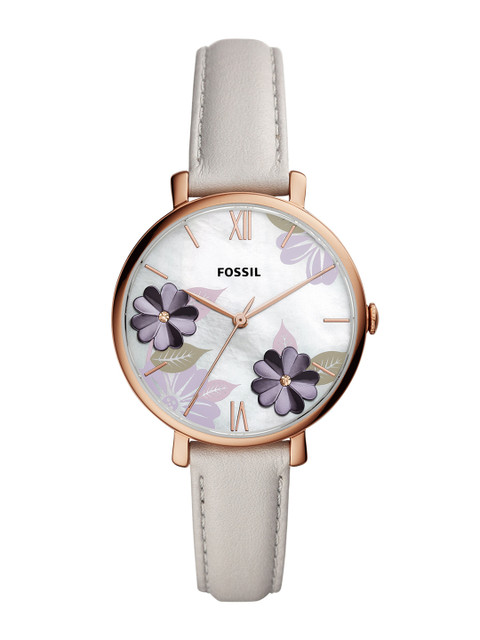

Fossil Women Grey Analogue Leather Watch