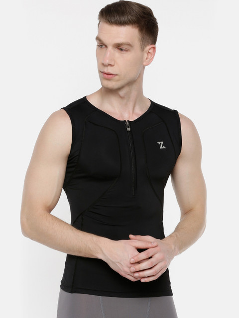 

Azani Men Black Solid Round Neck Sports Training T-shirt
