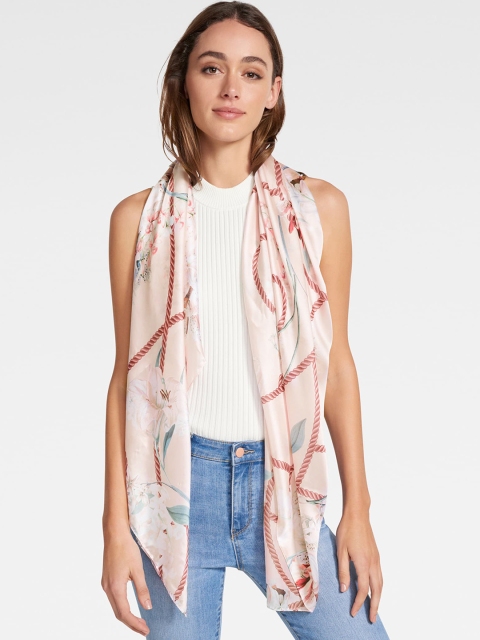 

Forever New Women Pink Floral Scarf
