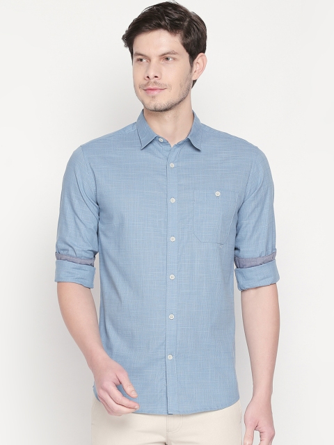 

BYFORD by Pantaloons Men Blue Slim Fit Self Design Casual Shirt