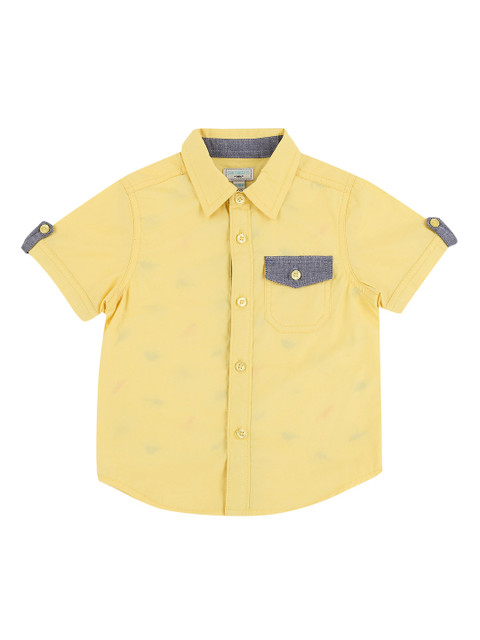 

Pantaloons Baby Boys Yellow Regular Fit Solid Casual Shirt