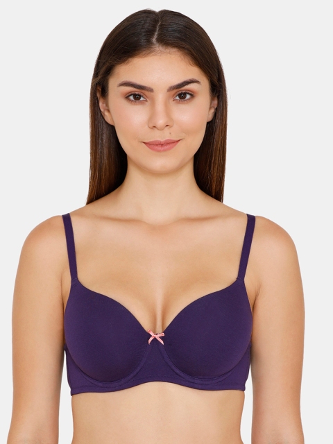 

Zivame Purple Solid Underwired Lightly Padded T-shirt Bra ZI1135COREJPURP