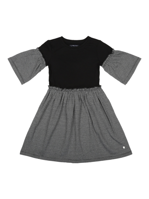 

Allen Solly Junior Girls Checked Black & Grey Fit and Flare Dress