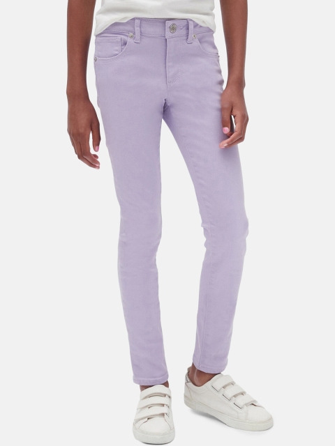 

GAP Girls Purple Skinny Fit Fantastiflex Mid-Rise Clean Look Stretchable Jeans