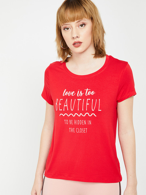 

Fame Forever by Lifestyle Women Red Striped Top